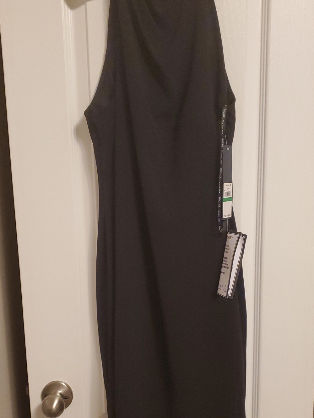 RACHEL Rachel Roy Black Sleeveless Pleated Neck Dress